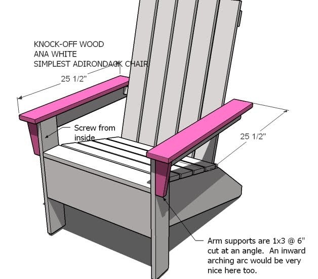 Diy Adirondack Chair Plans Ana White - 2x4 Adirondack Chair Plans Ana